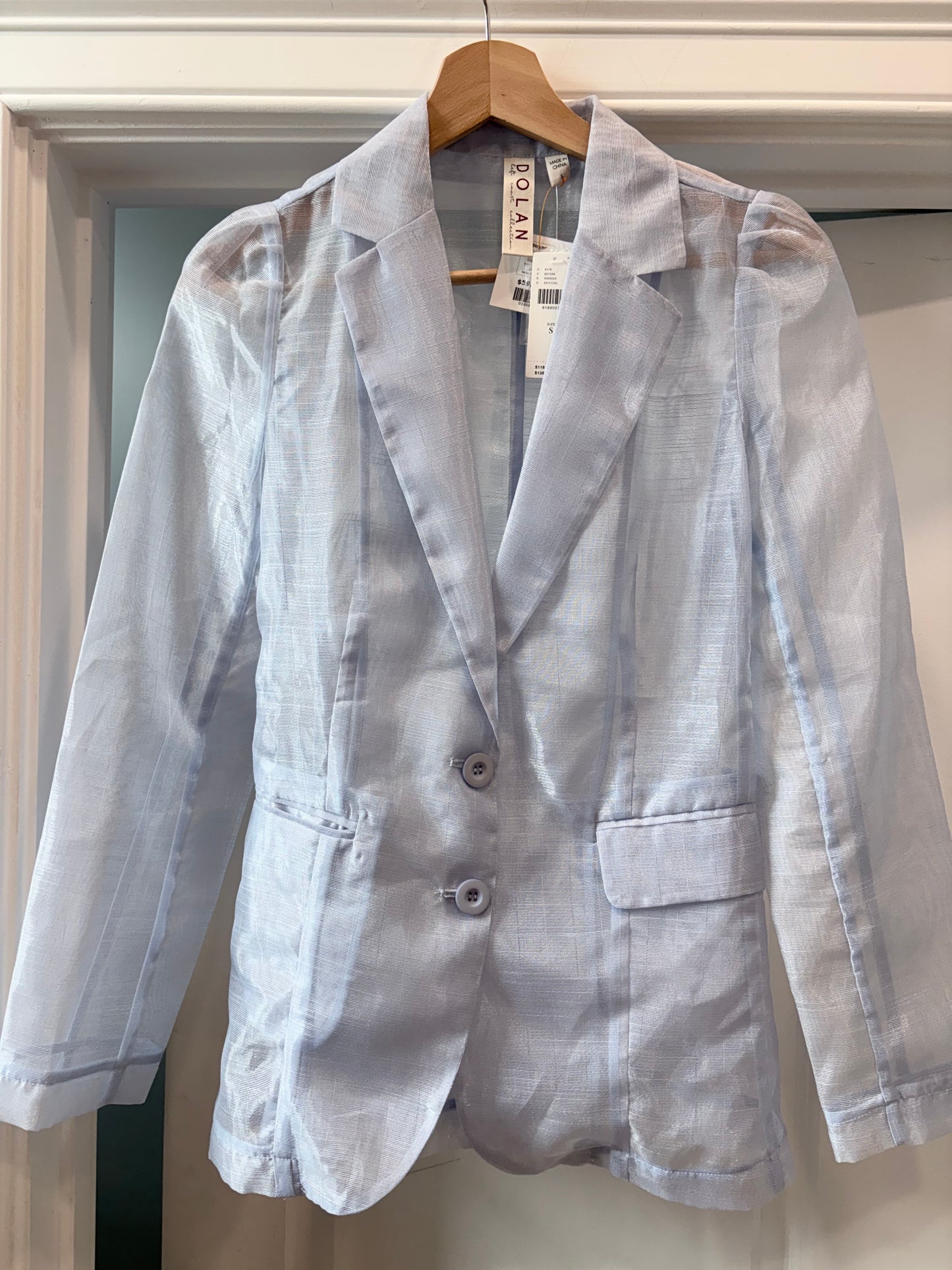 Powder Blue DOLAN Blazer Sheer, NWT , s