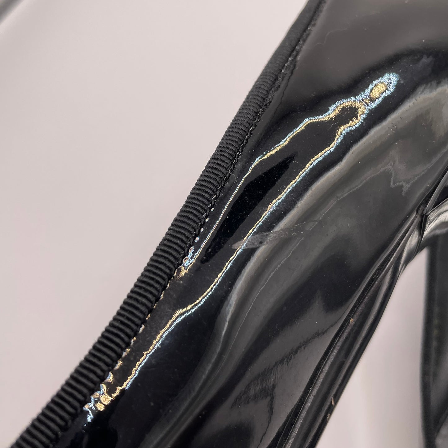 Black Ferragamo Pump Patent rosette, 8