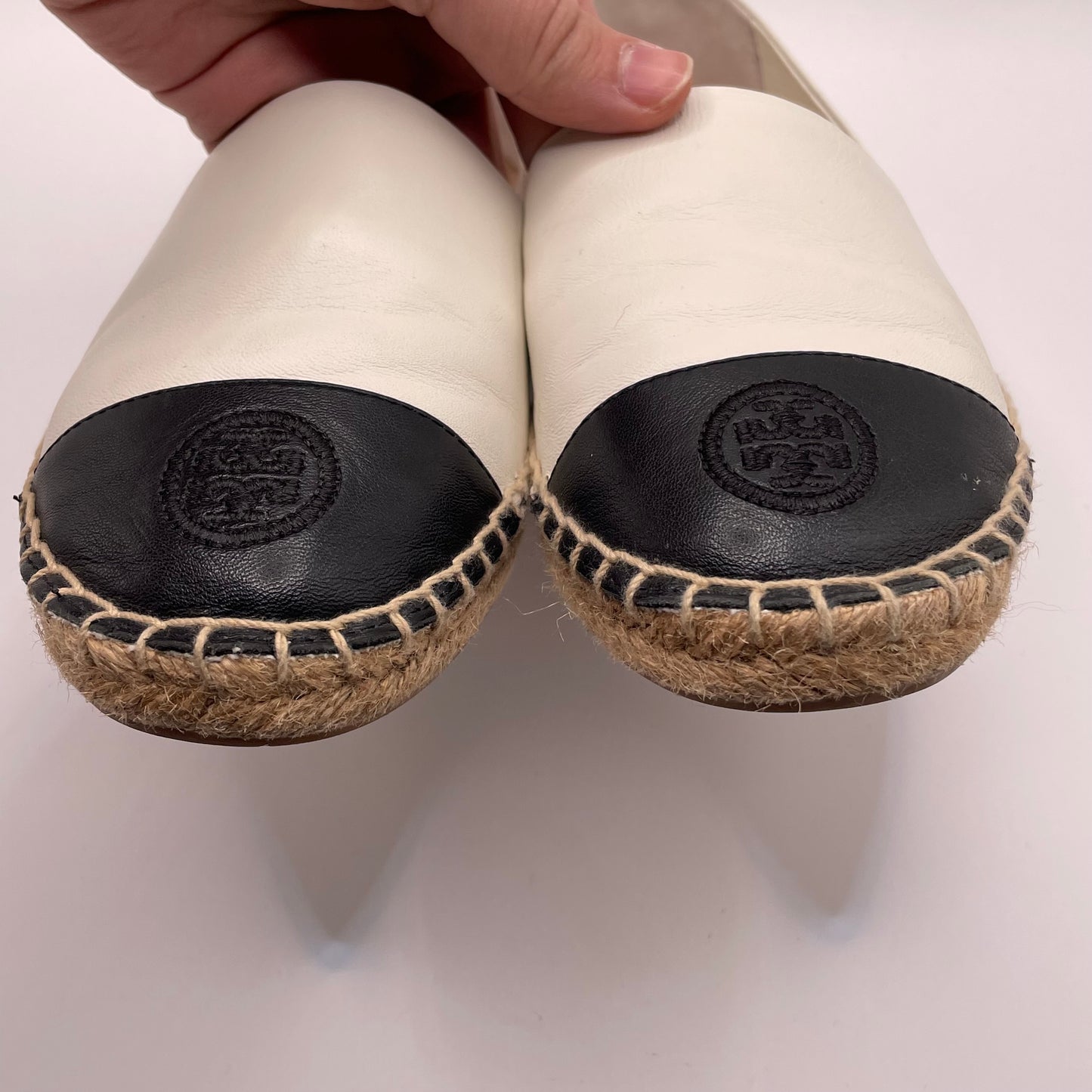 White/Black Tory Burch Espadrille Black Toe, 6