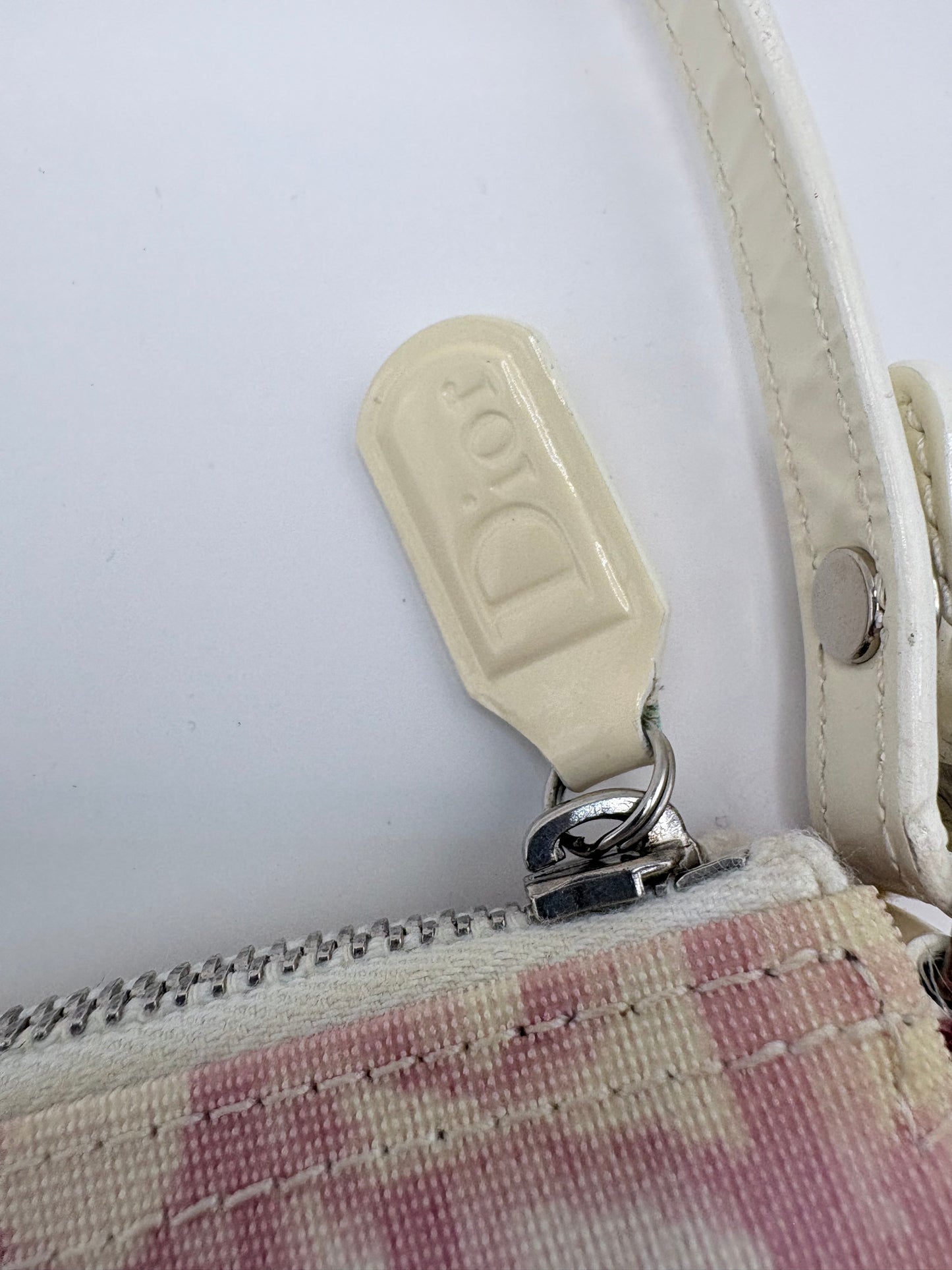Cream/Pink Logo  Dior  Handbag  Saddle Pochette Y2K