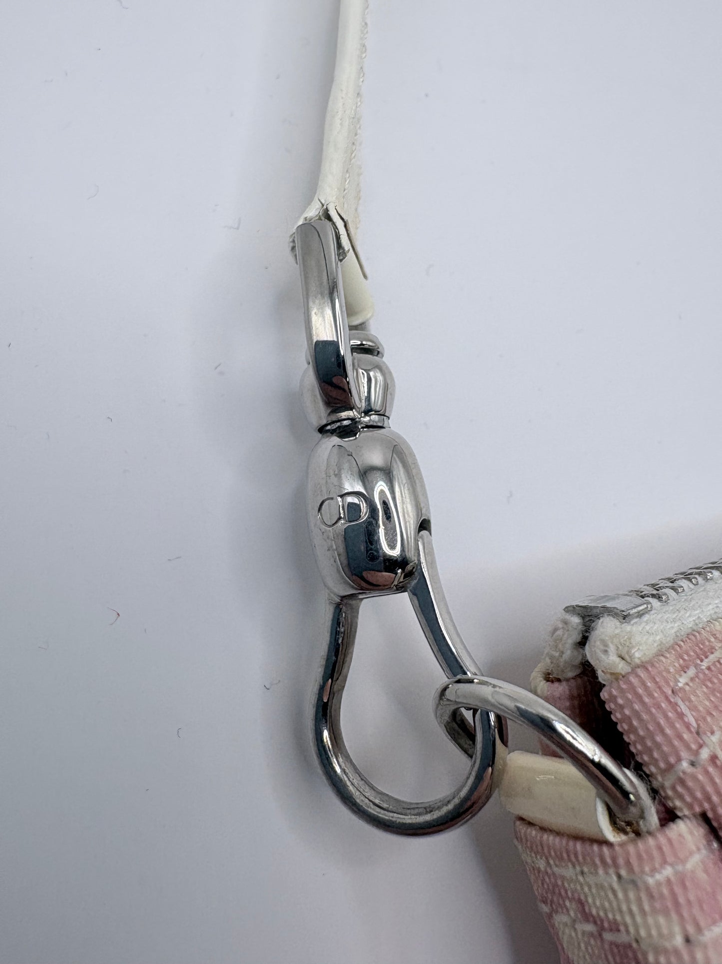 Cream/Pink Logo  Dior  Handbag  Saddle Pochette Y2K