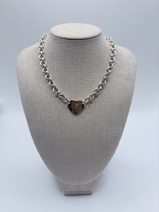 Sterling  Tiffany & co. Necklace "Return to Tiffany" heart on Rollo chain  14"