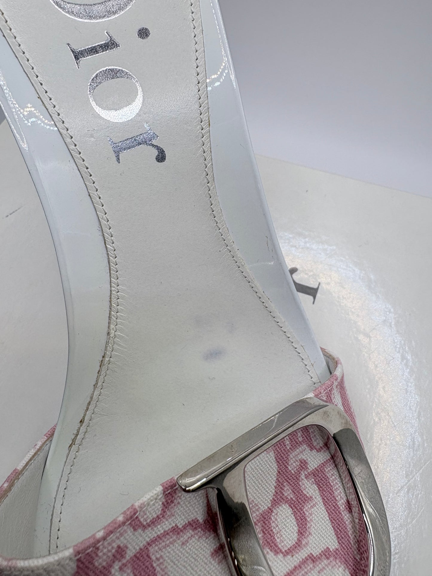 Pink/Cream  Dior  Sandal  BOX,  Galliano Collection Y2K, 38.5/8
