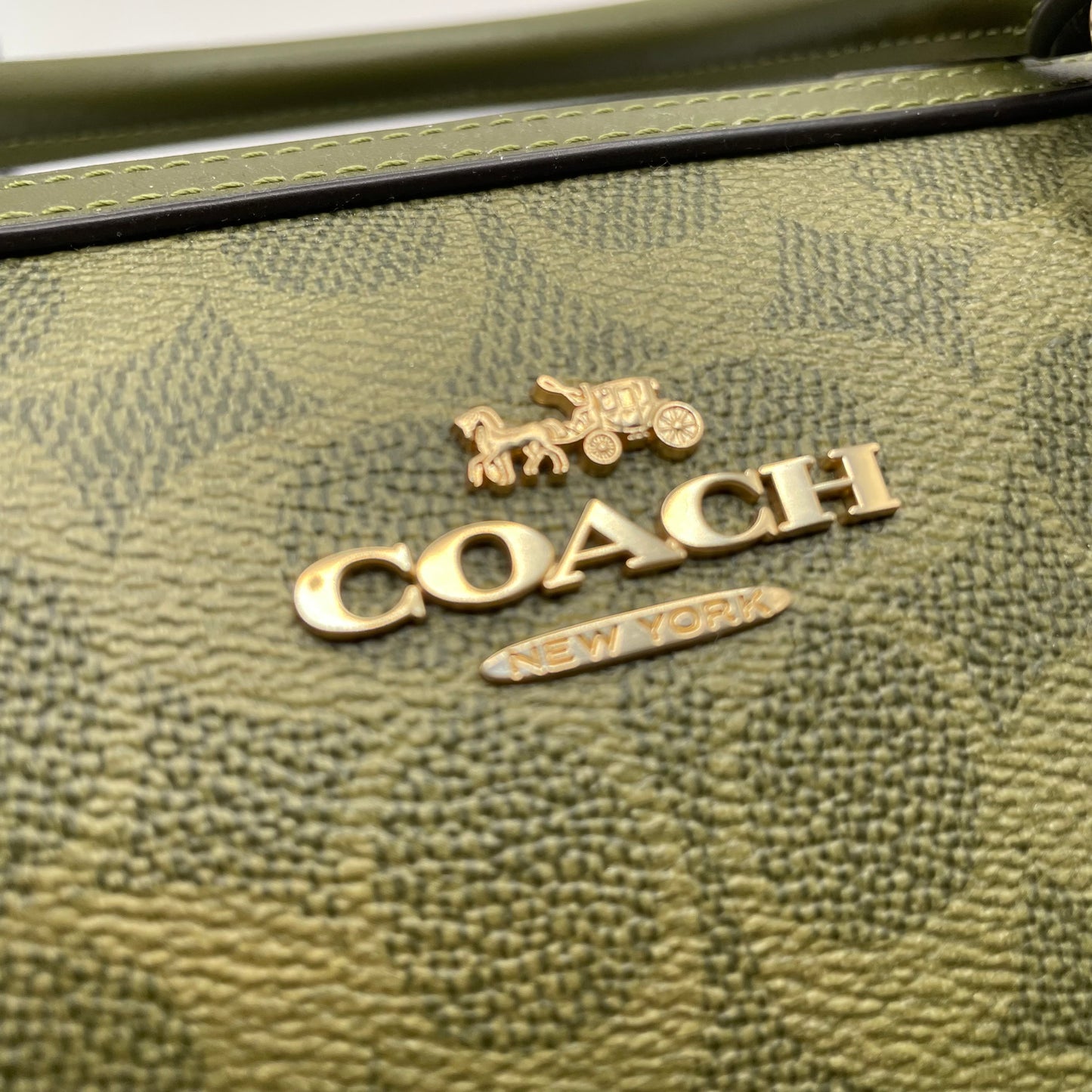 Green/Logo  coach  Handbag Top handle Rowan Satchel