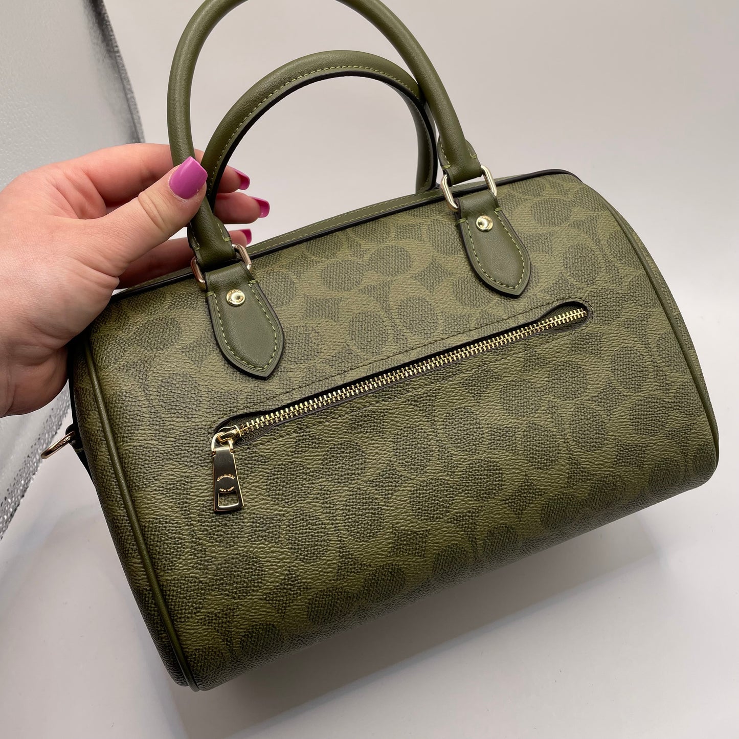 Green/Logo  coach  Handbag Top handle Rowan Satchel