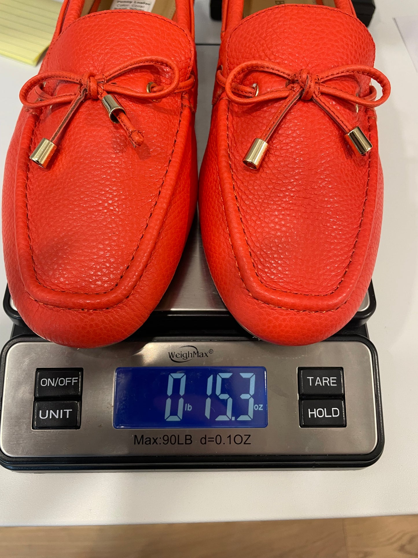 Coral Talbots Penny Loafer Gold on Bows, 8.5