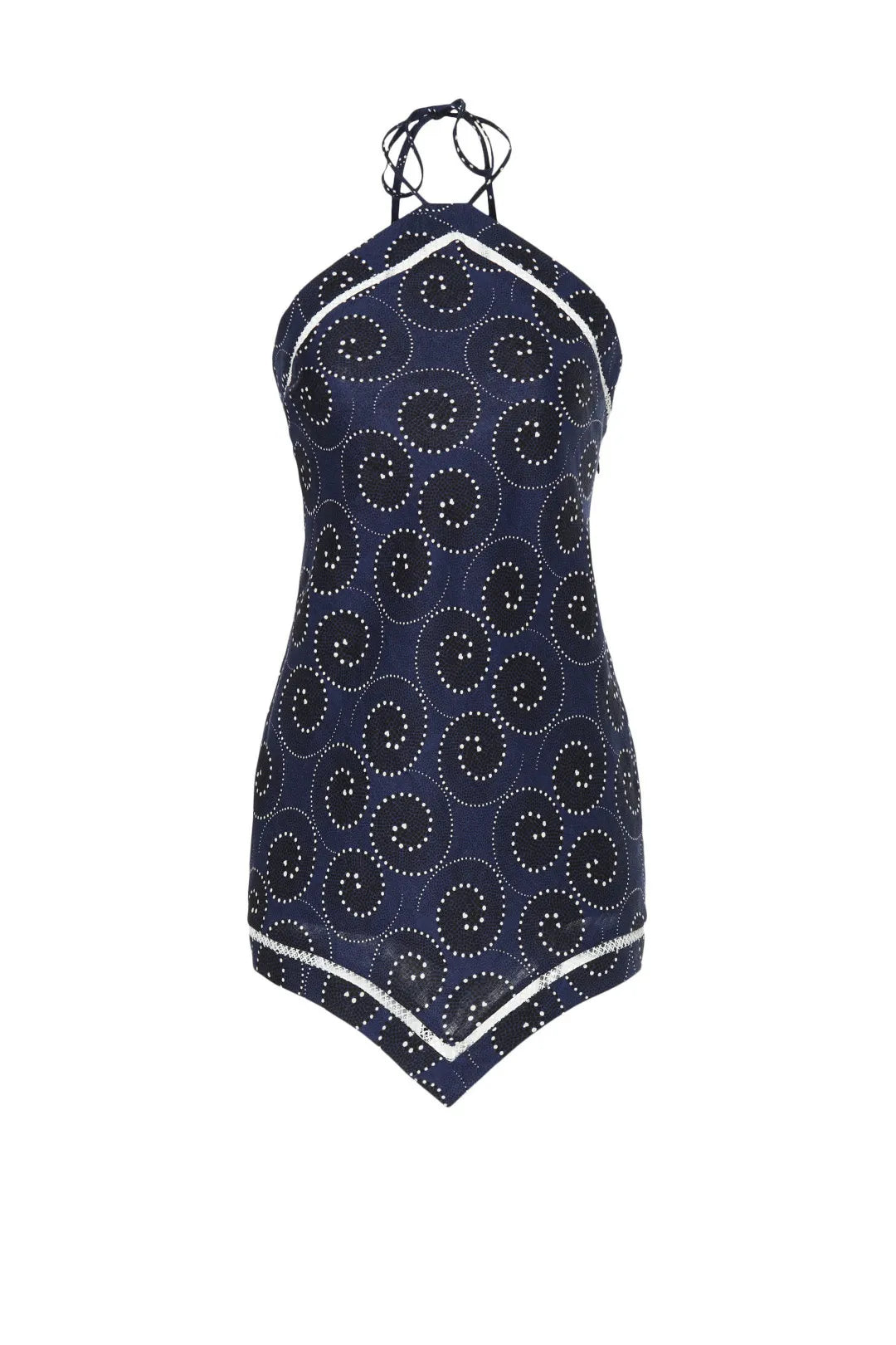 Navy STAUD Mini Dress Black swirl, halter , L