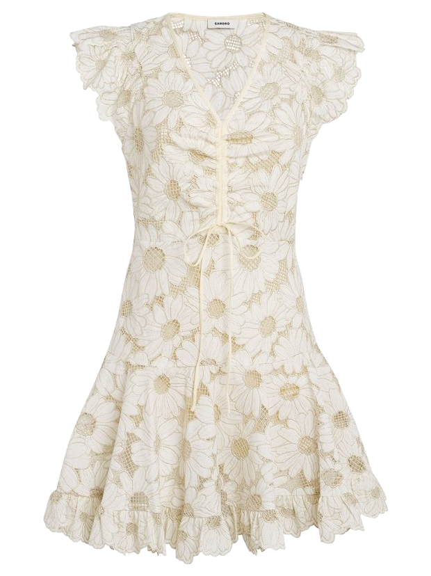 Cream/Gold Lace  Sandro   Dress MSRP $520 , S