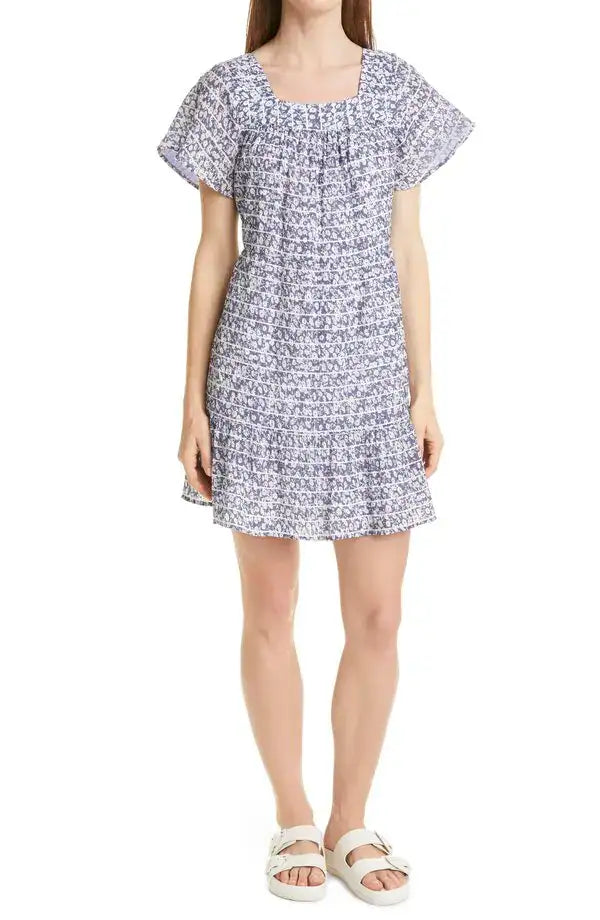 Cerulean Rails  Dress Floral, textured , M