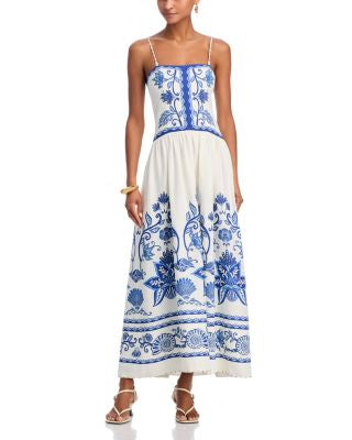 White/Blue  Farm Rio  Dress NWT, L