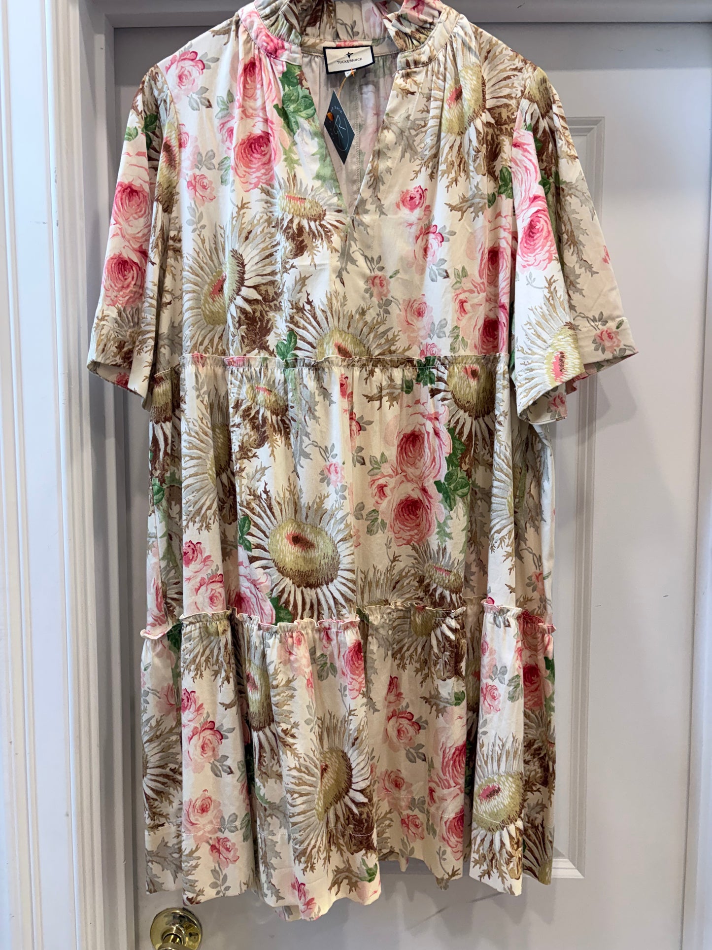 Cream/pink floral  Tuckernuck Dress , XXL