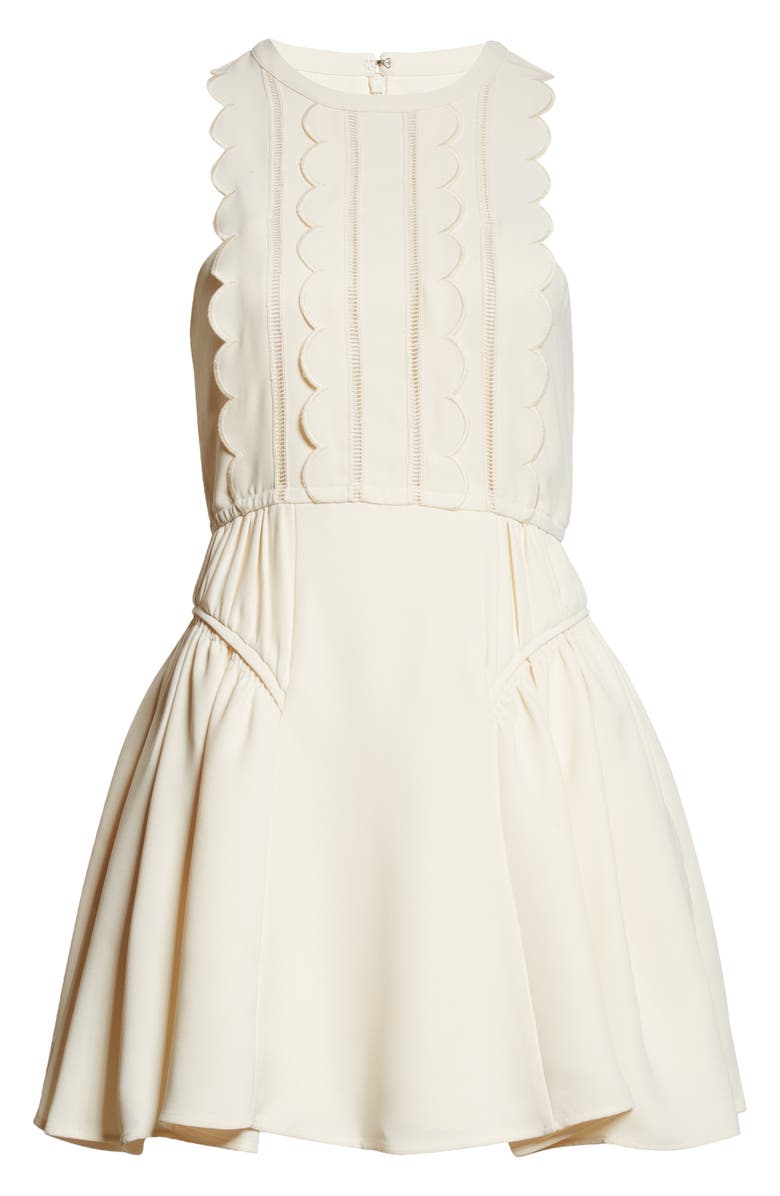 Cream Self-Portrait  Dress Sleeveless Scalloped Mini , 6