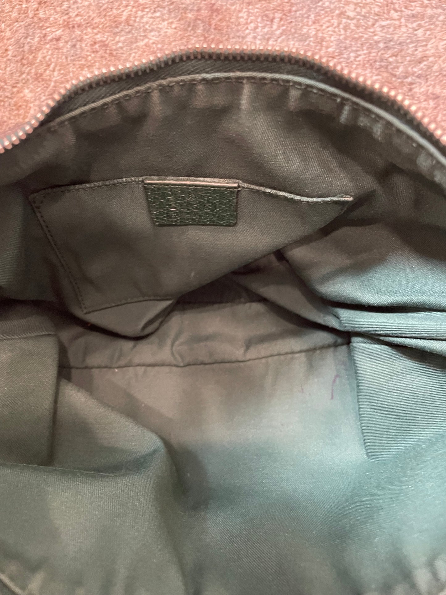 Brn GG monogram Gucci  Handbag Green/Red Pop Shoulder bag w web strap- W/COA