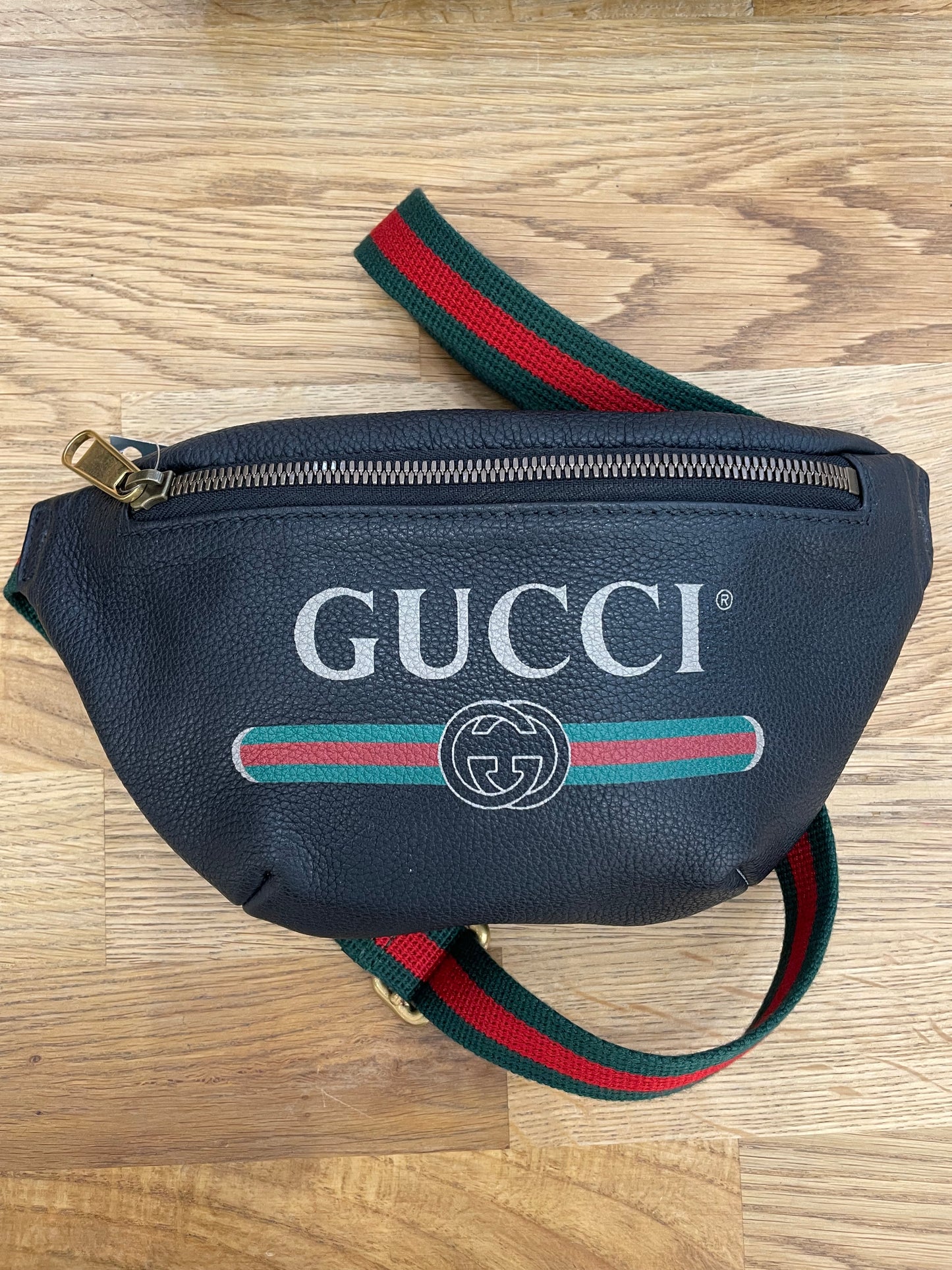 Black Gucci Belt Bag "Printed"