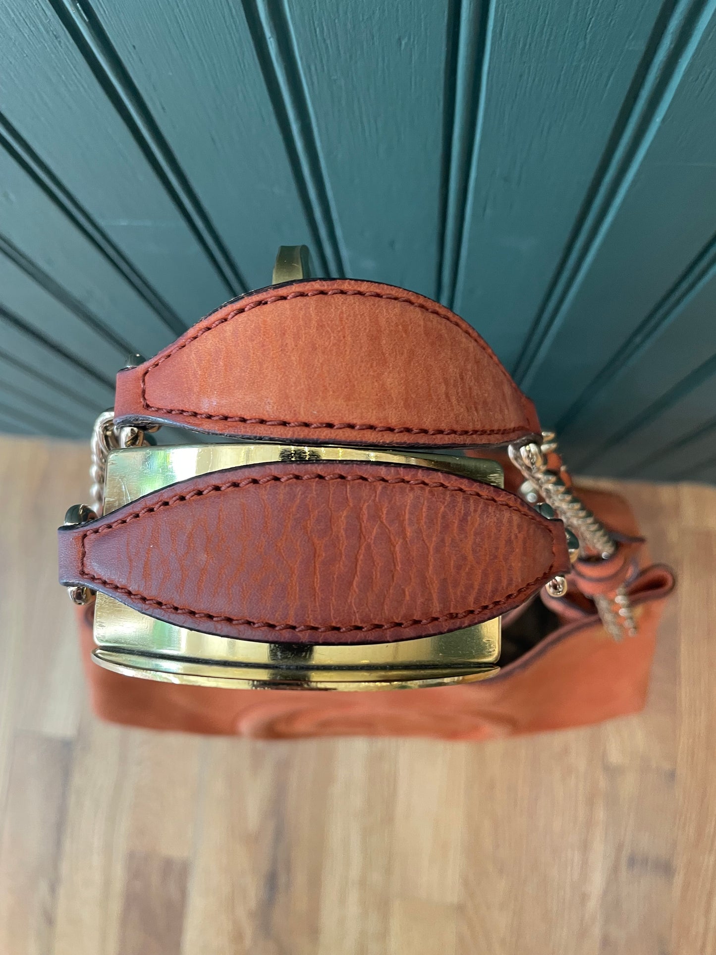 Burnt Orange Gucci  Handbag Soho Chain tote- Condition- used