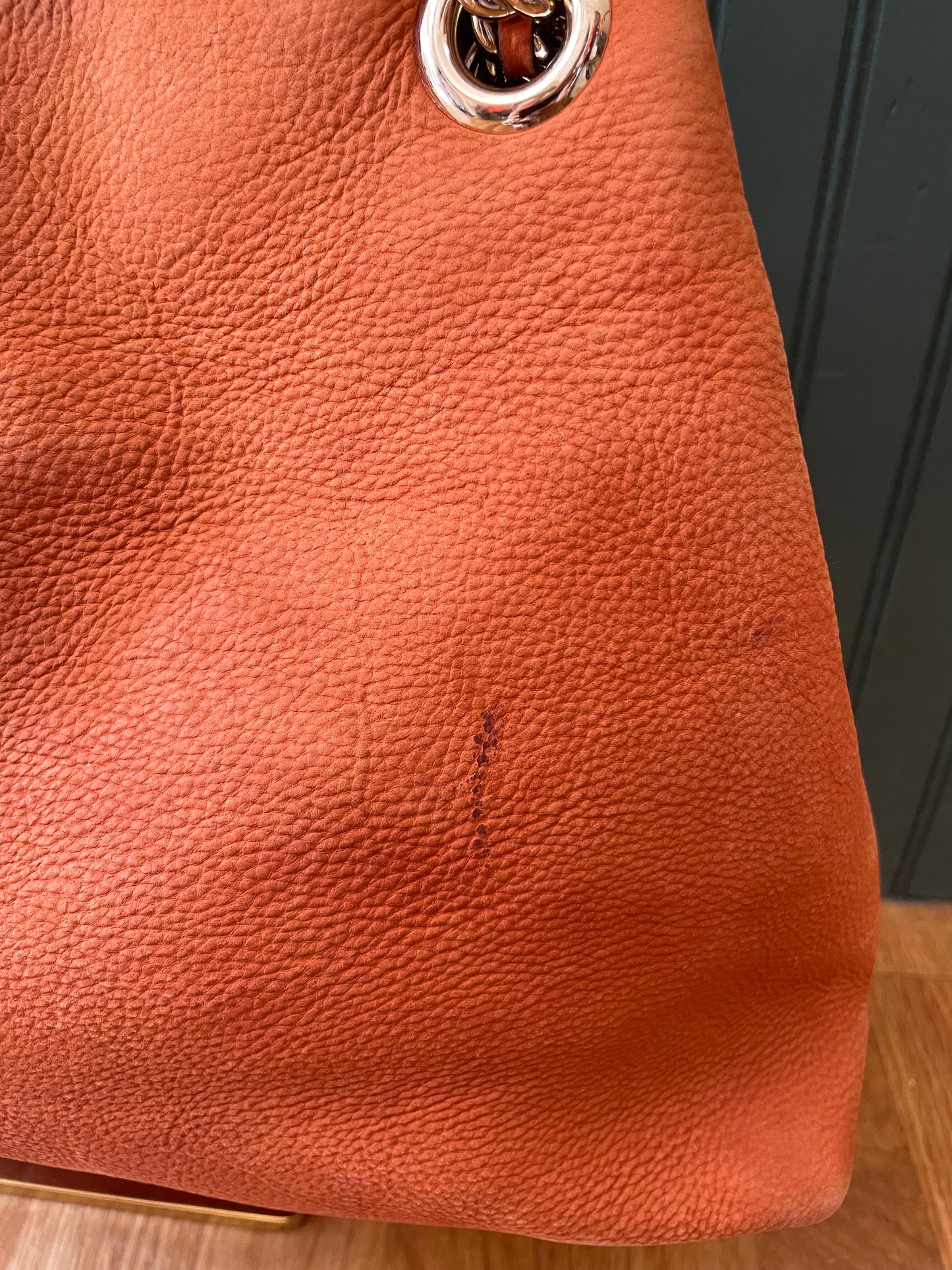 Burnt Orange Gucci  Handbag Soho Chain tote- Condition- used
