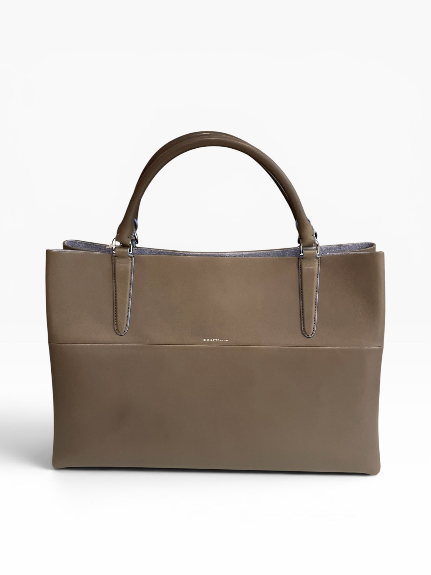 Light grey  Coach  Handbag  MSRP $498 NWT, Top handle East/West Tote
