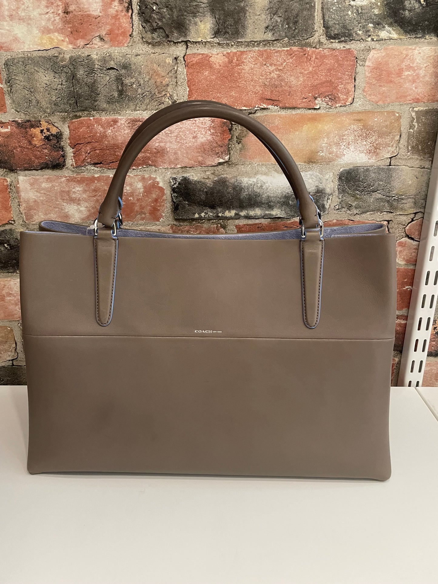 Light grey  Coach  Handbag  MSRP $498 NWT, Top handle East/West Tote