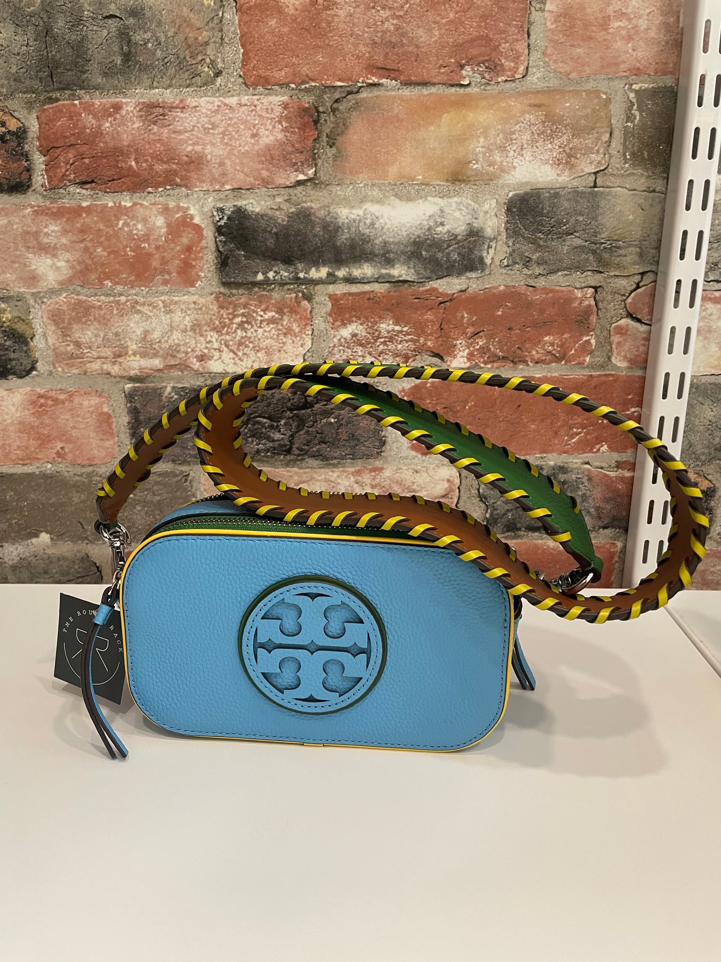 Sky Blue/Green  Tory Burch Handbag  Mini Miller  excellent condition