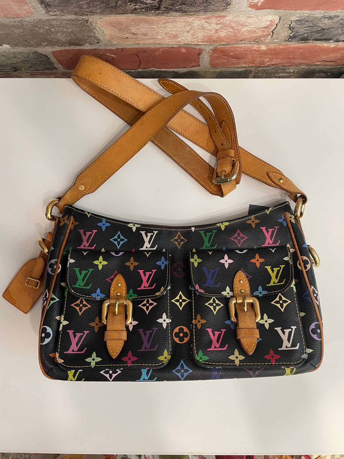 Black/Multi Louis Vuitton Handbag AS IS (overall condition)