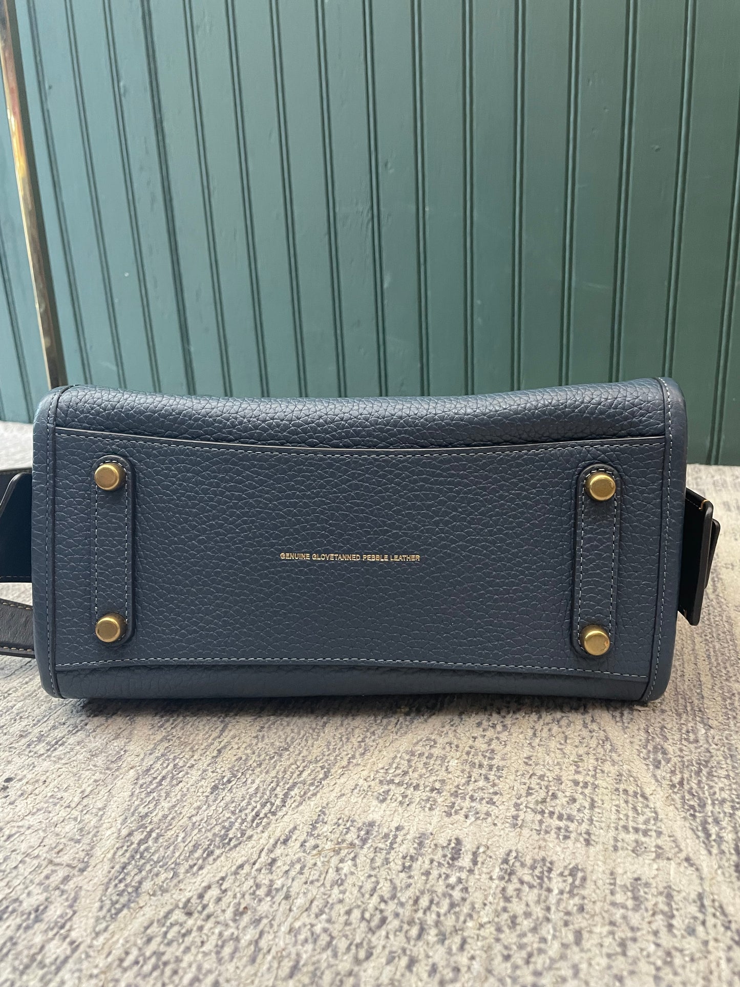 Navy/Black Coach Handbag Pebbled "Rouge 25" MSRP $650