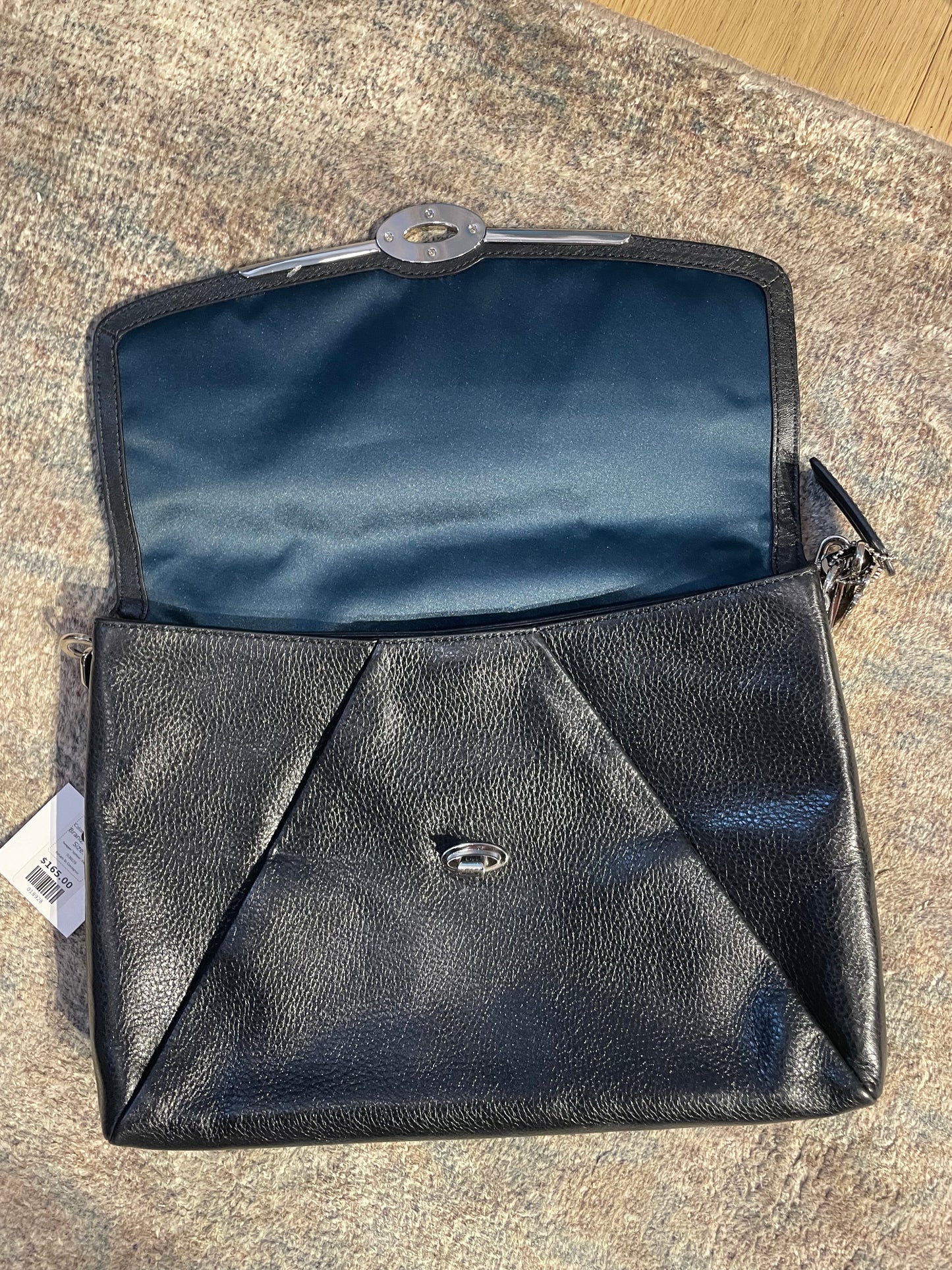Black/Silver Coach Handbag Swagger "python', flap