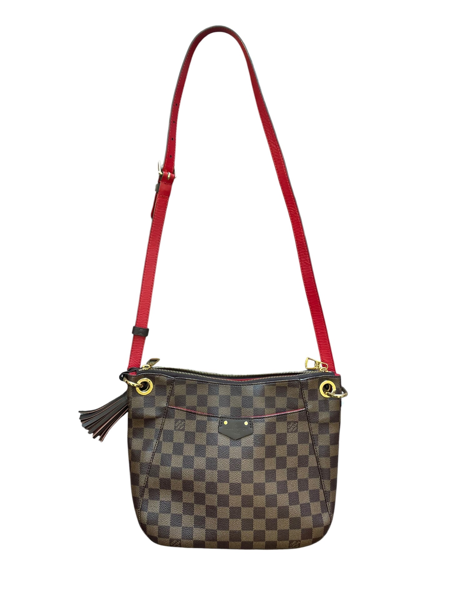 Brown Damier Louis Vuitton  Messenger bag Red trim South Bank Besace 2020 W/BOX