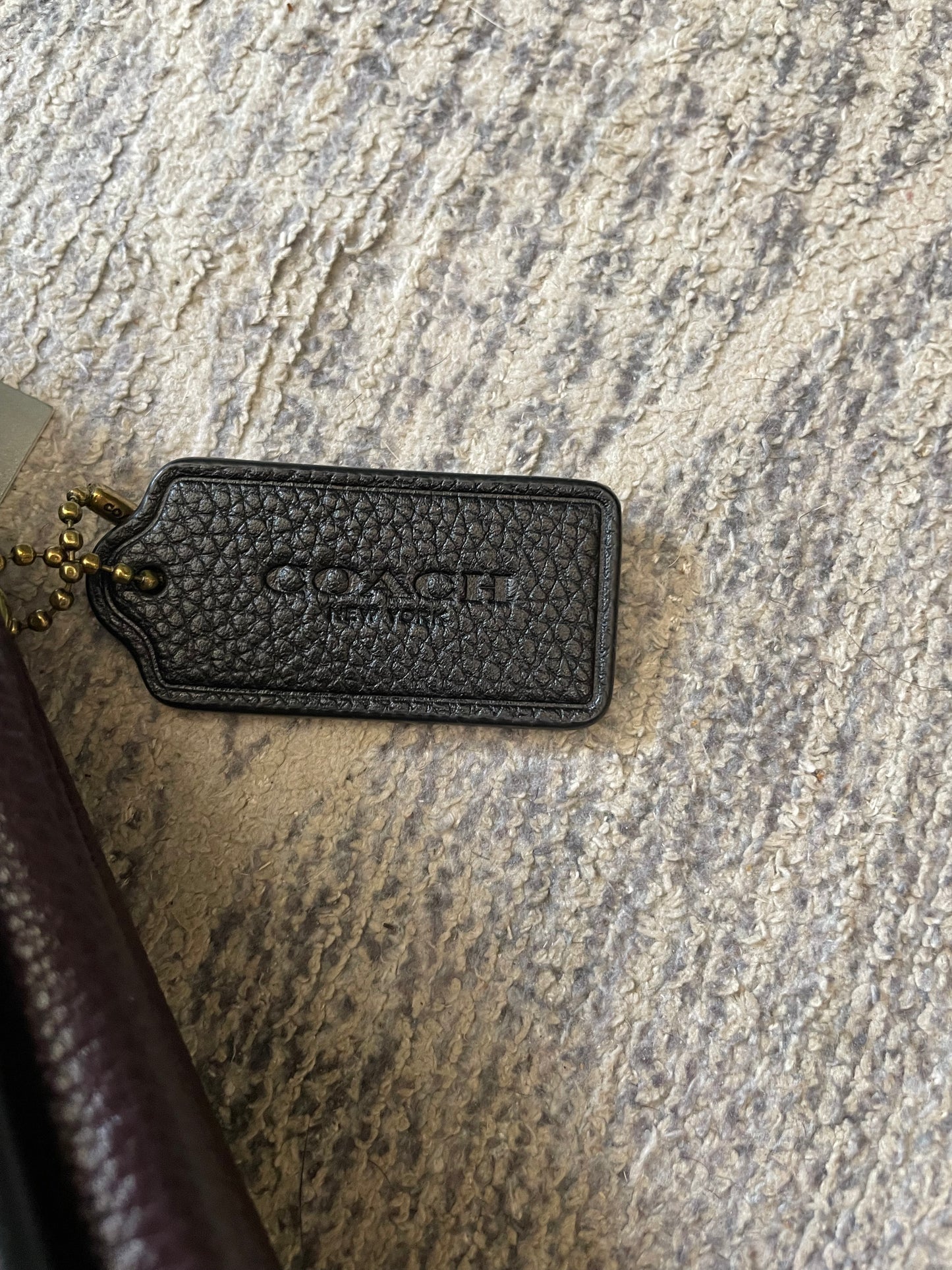 Bordeaux Coach  Handbag Gold Chain/Black trim  "Parker"
