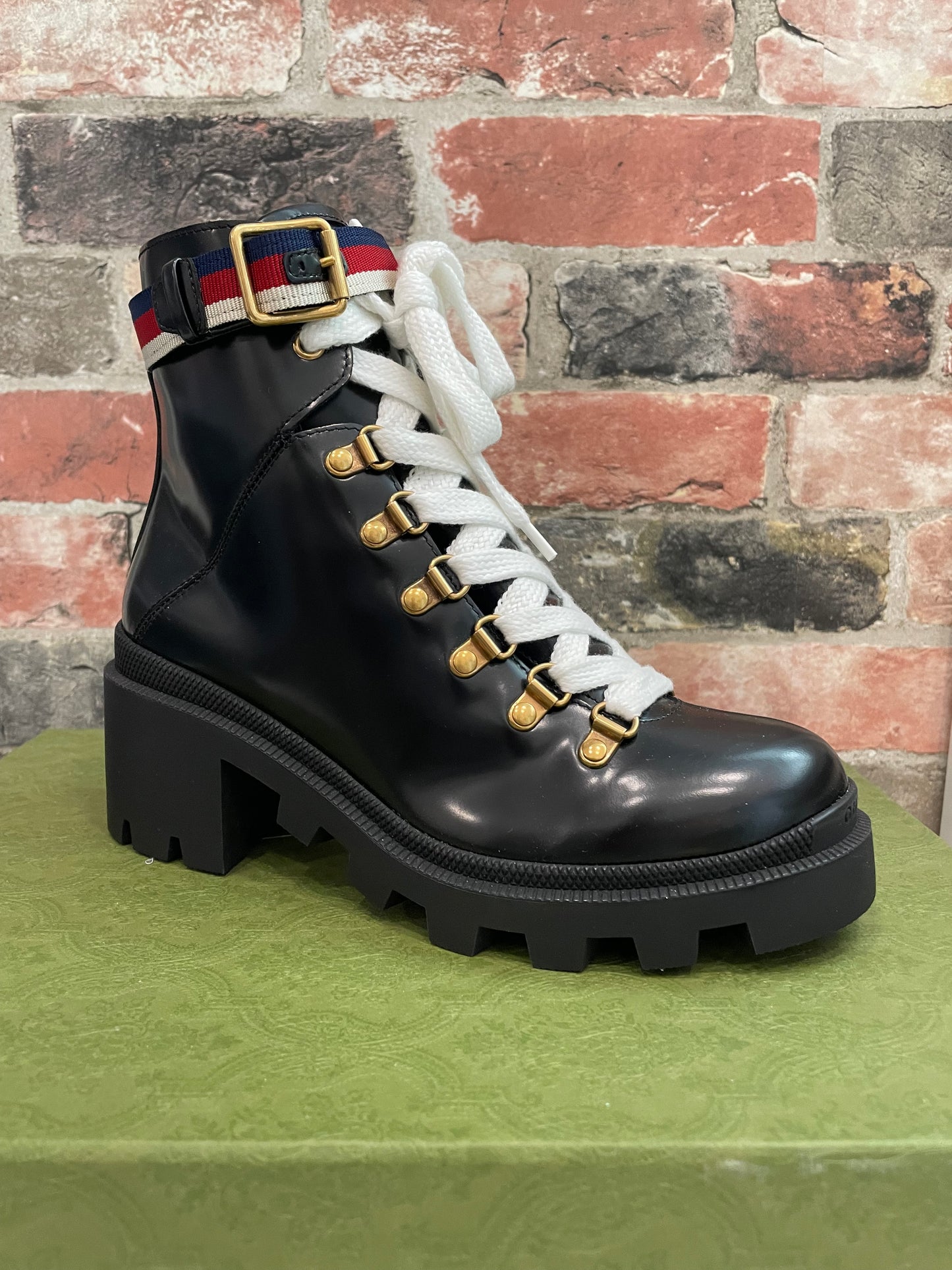 Black   Gucci   Ankle Boots BNIB, BOX Sylvie Web  MSRP $1150, 37.5 (7)