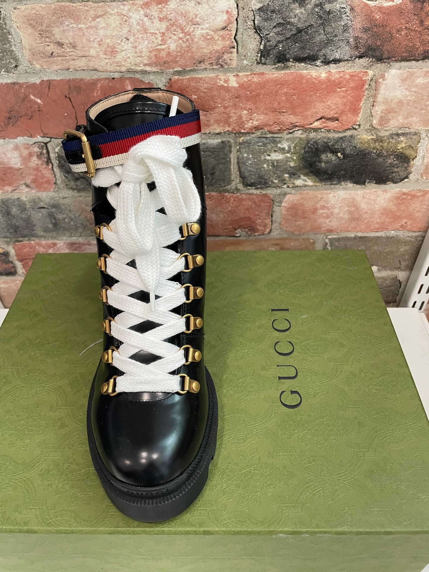 Black   Gucci   Ankle Boots BNIB, BOX Sylvie Web  MSRP $1150, 37.5 (7)
