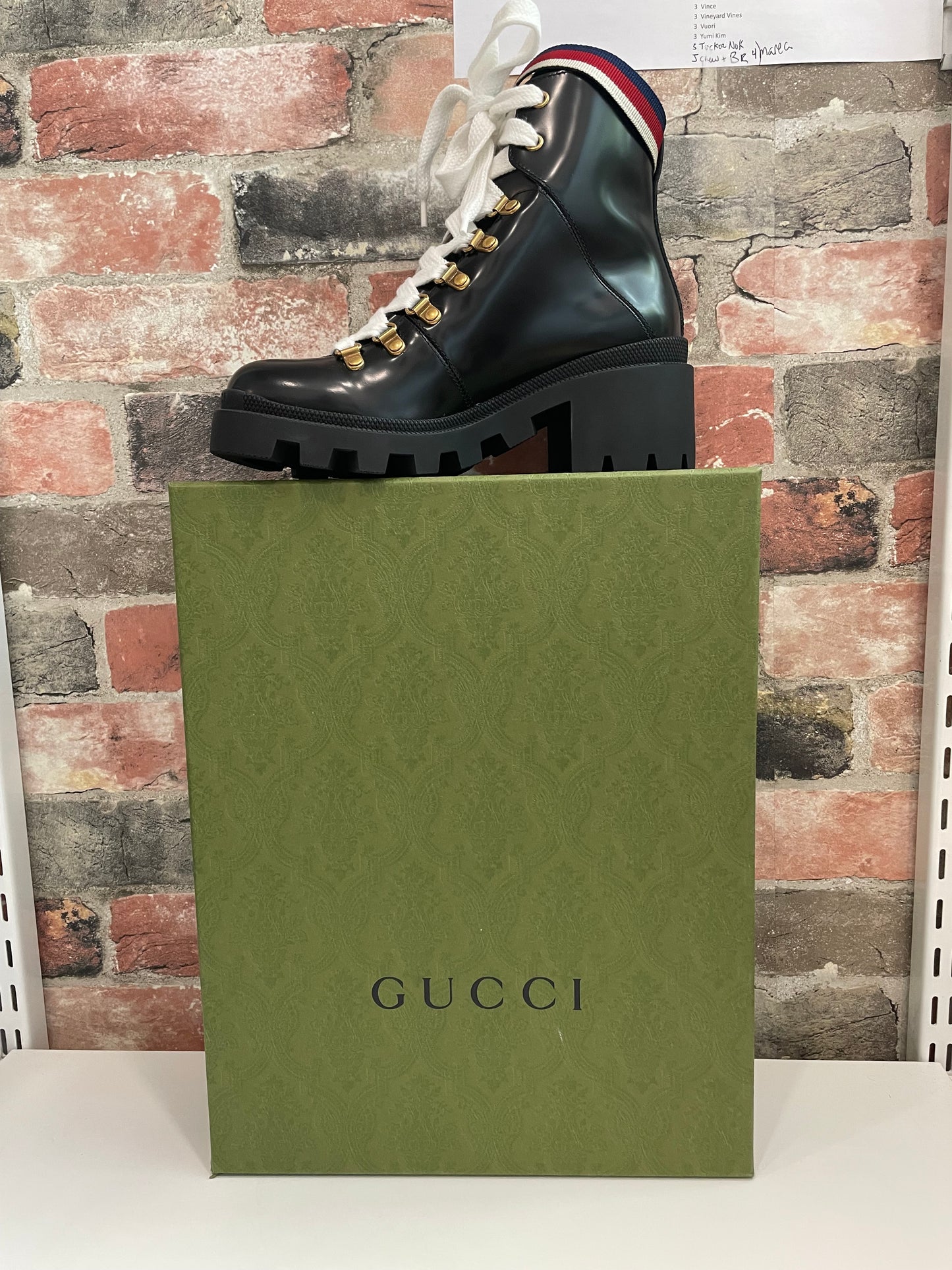 Black   Gucci   Ankle Boots BNIB, BOX Sylvie Web  MSRP $1150, 37.5 (7)