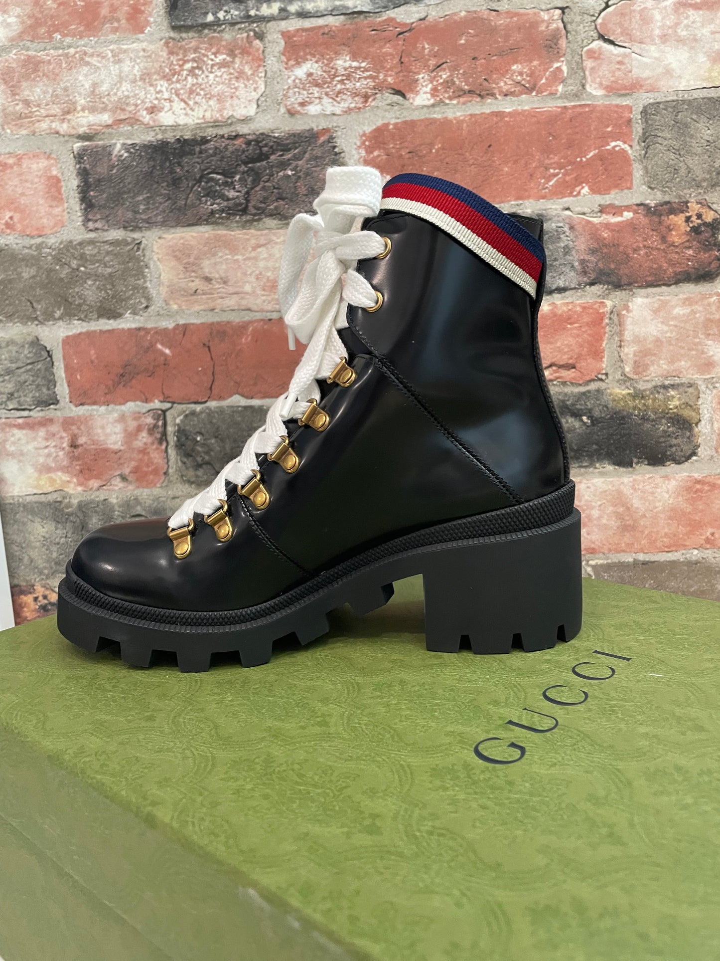 Black   Gucci   Ankle Boots BNIB, BOX Sylvie Web  MSRP $1150, 37.5 (7)