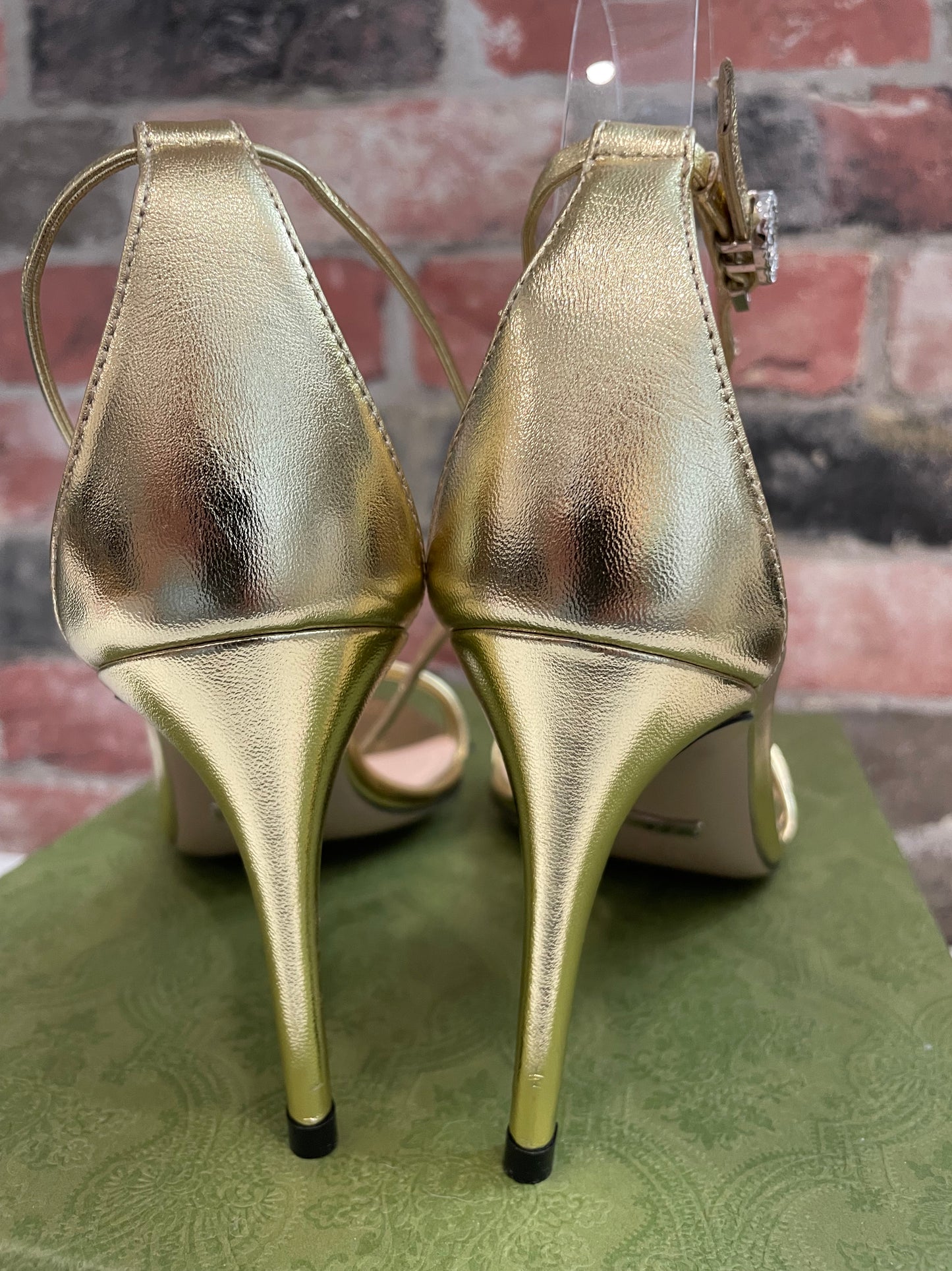 Gold Gucci  Sandals WITH BOX MSRP $900+, 37.5/7
