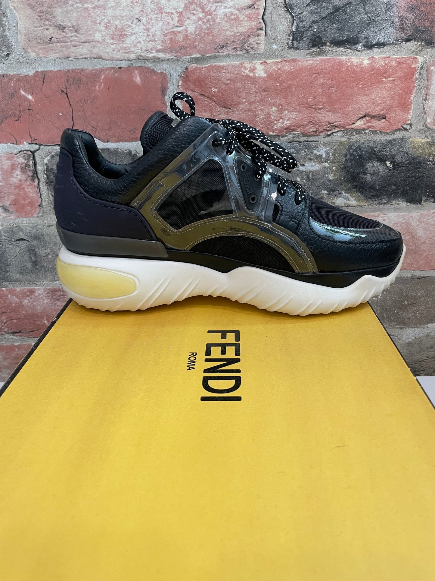 Black, Mesh   Fendi  Sneakers With BOX  MSRP $890, 38/7.5