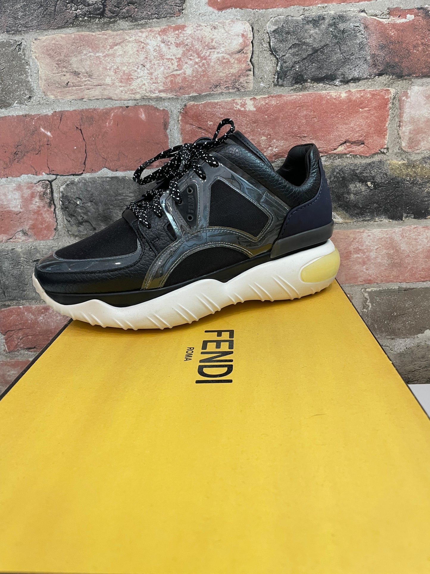 Black, Mesh   Fendi  Sneakers With BOX  MSRP $890, 38/7.5
