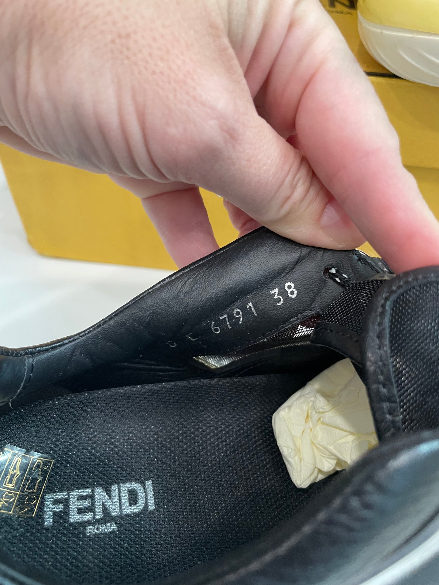 Black, Mesh   Fendi  Sneakers With BOX  MSRP $890, 38/7.5