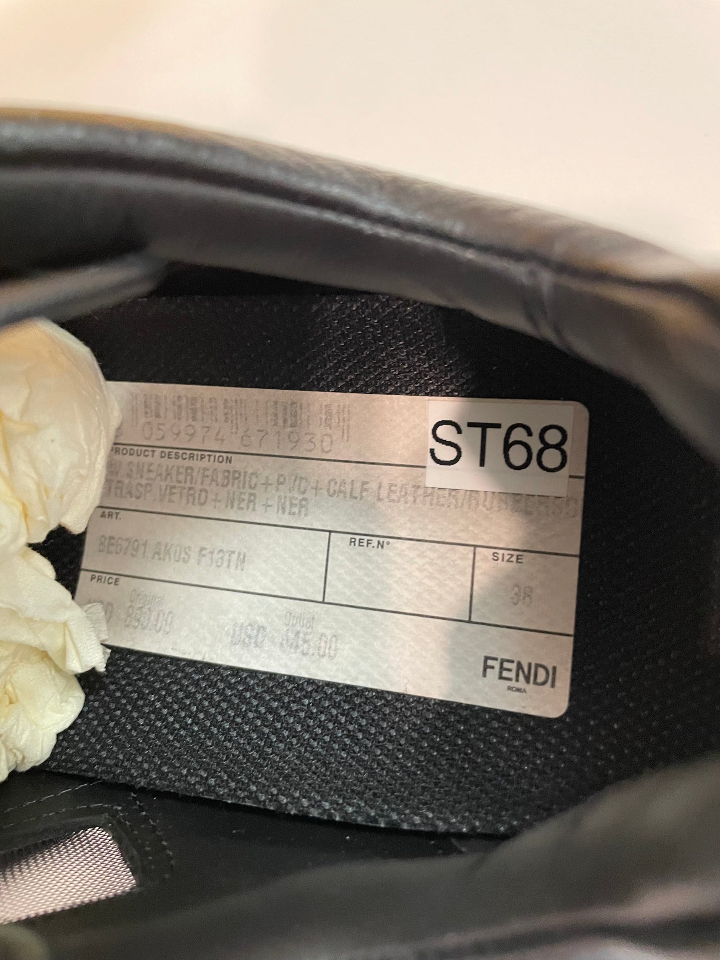 Black, Mesh   Fendi  Sneakers With BOX  MSRP $890, 38/7.5
