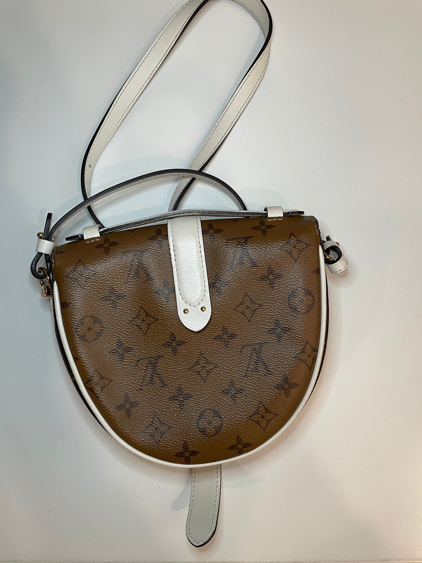 White/Brown Monogram  Louis Vuitton Crossbody Chantilly Lock 2018 VGUC, W CoA