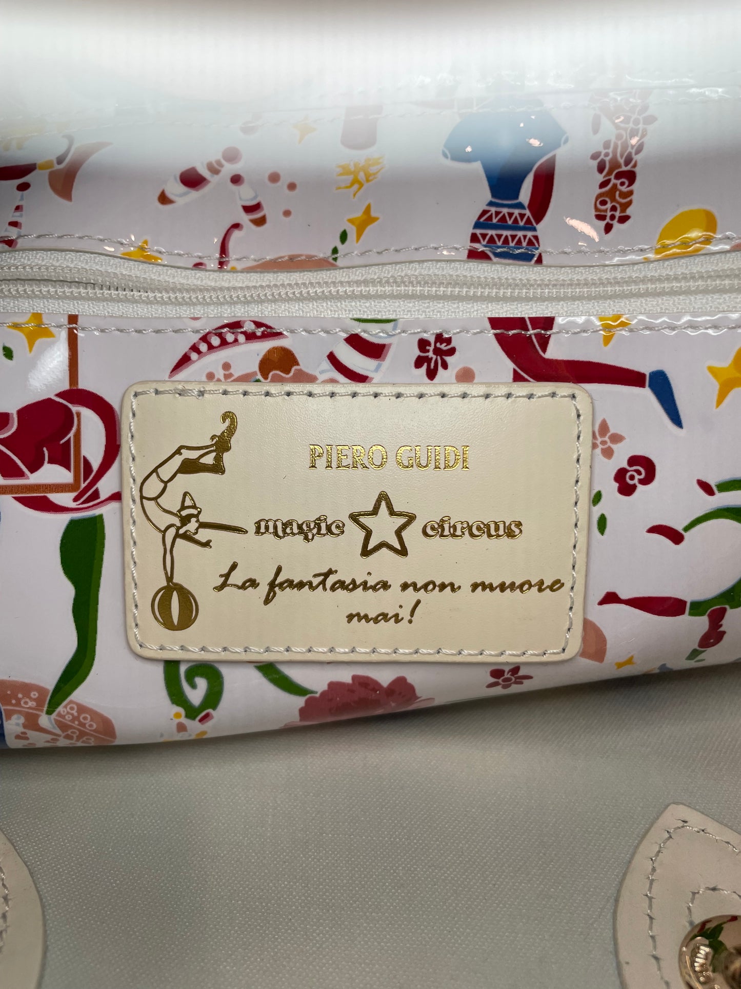 White, Circus Piero Guidi  Handbag  "Magic Circus" VGUC- small scuff on bottom