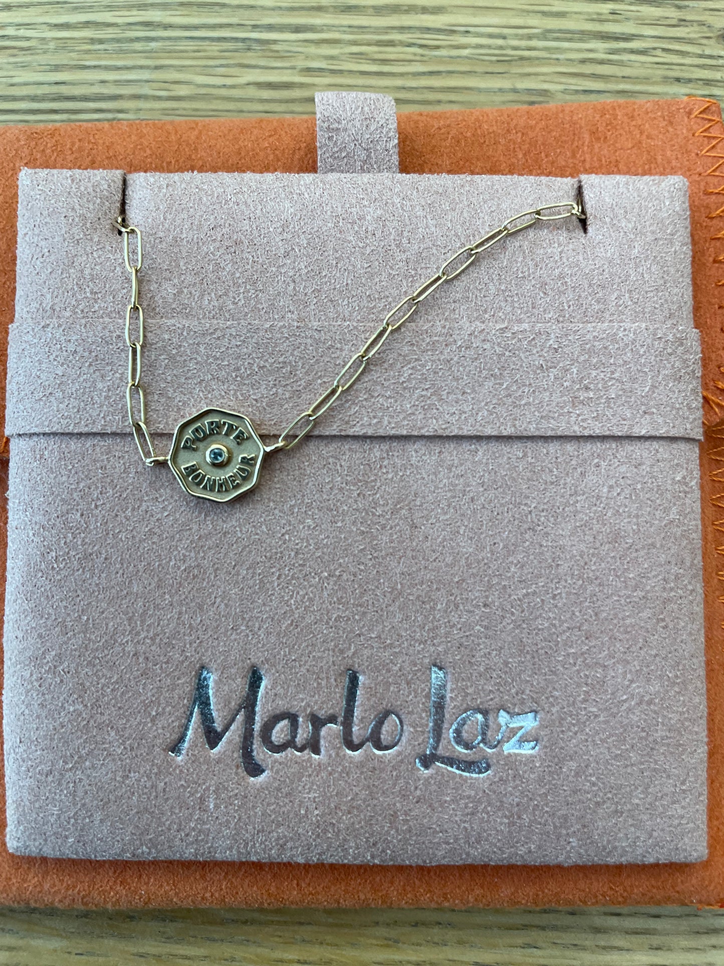 Gold/diamond Marlo Laz Bracelet  Rt. $1,130 Wee Porte bonheur