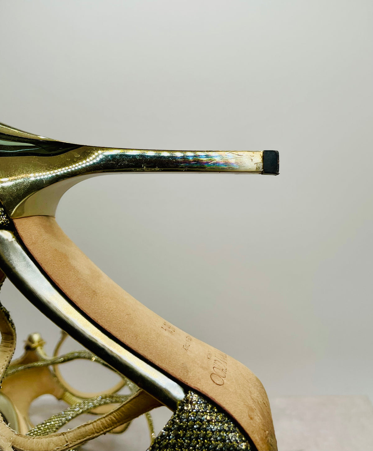 Gold Jimmy Choo Pump Strappy Stiletto W BOX MSRP $850+