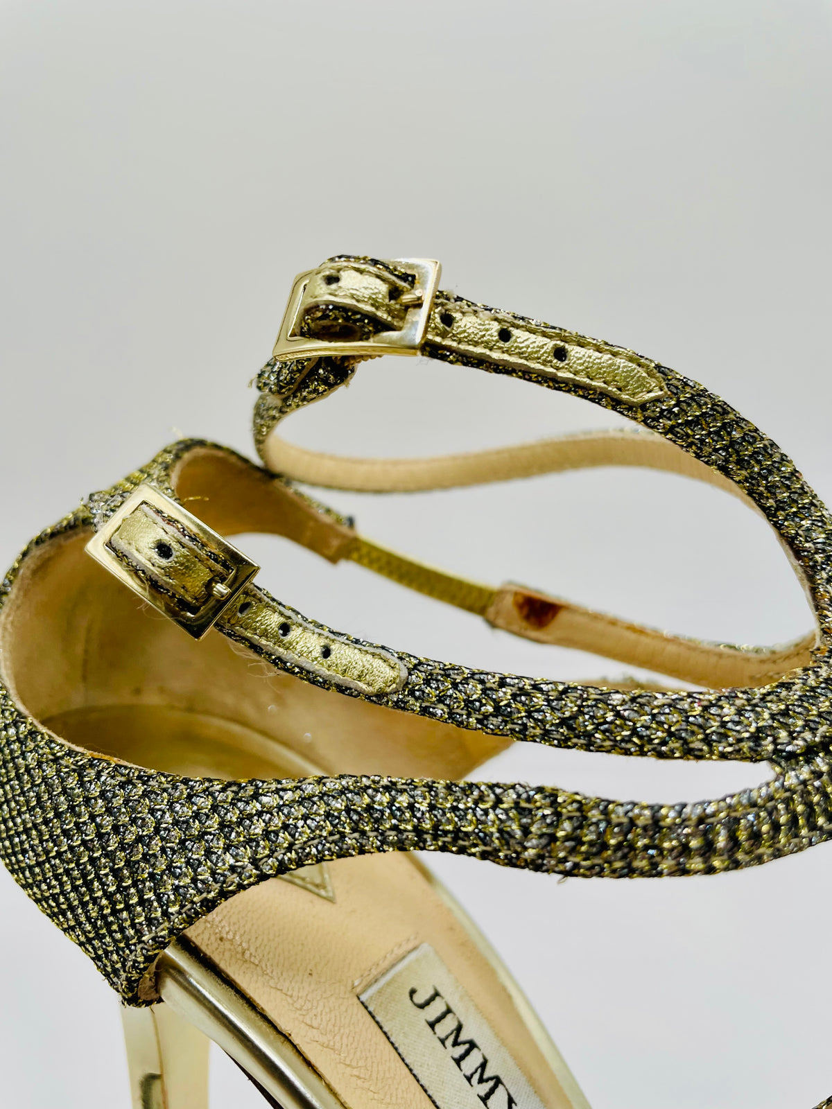 Gold Jimmy Choo Pump Strappy Stiletto W BOX MSRP $850+