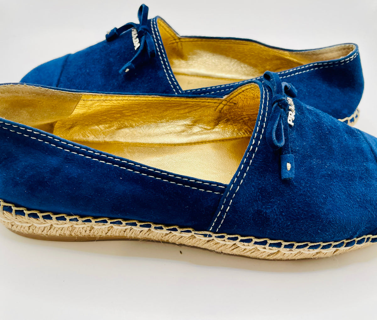 Navy Blue Prada  Espadrille  NWB Suede, 7.5