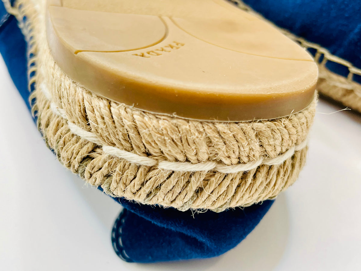 Navy Blue Prada  Espadrille  NWB Suede, 7.5