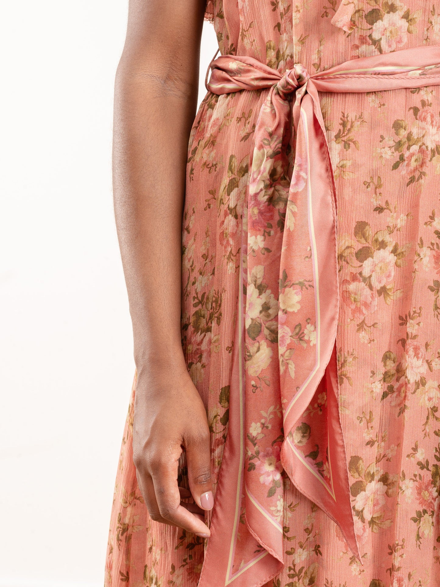 Dusty Pink Floral  Zimmermann Dress With Slip , XS