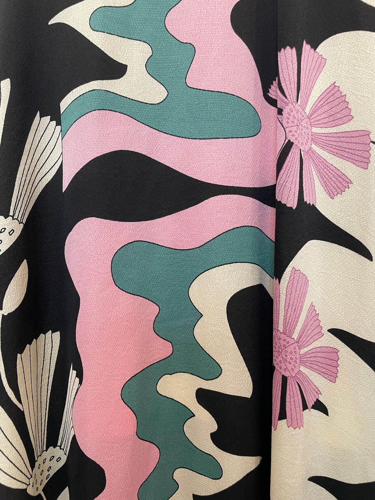 Black/Teal/Pink OOPSCOOL  Maxi Dress Retro Graphic print, NWT, M