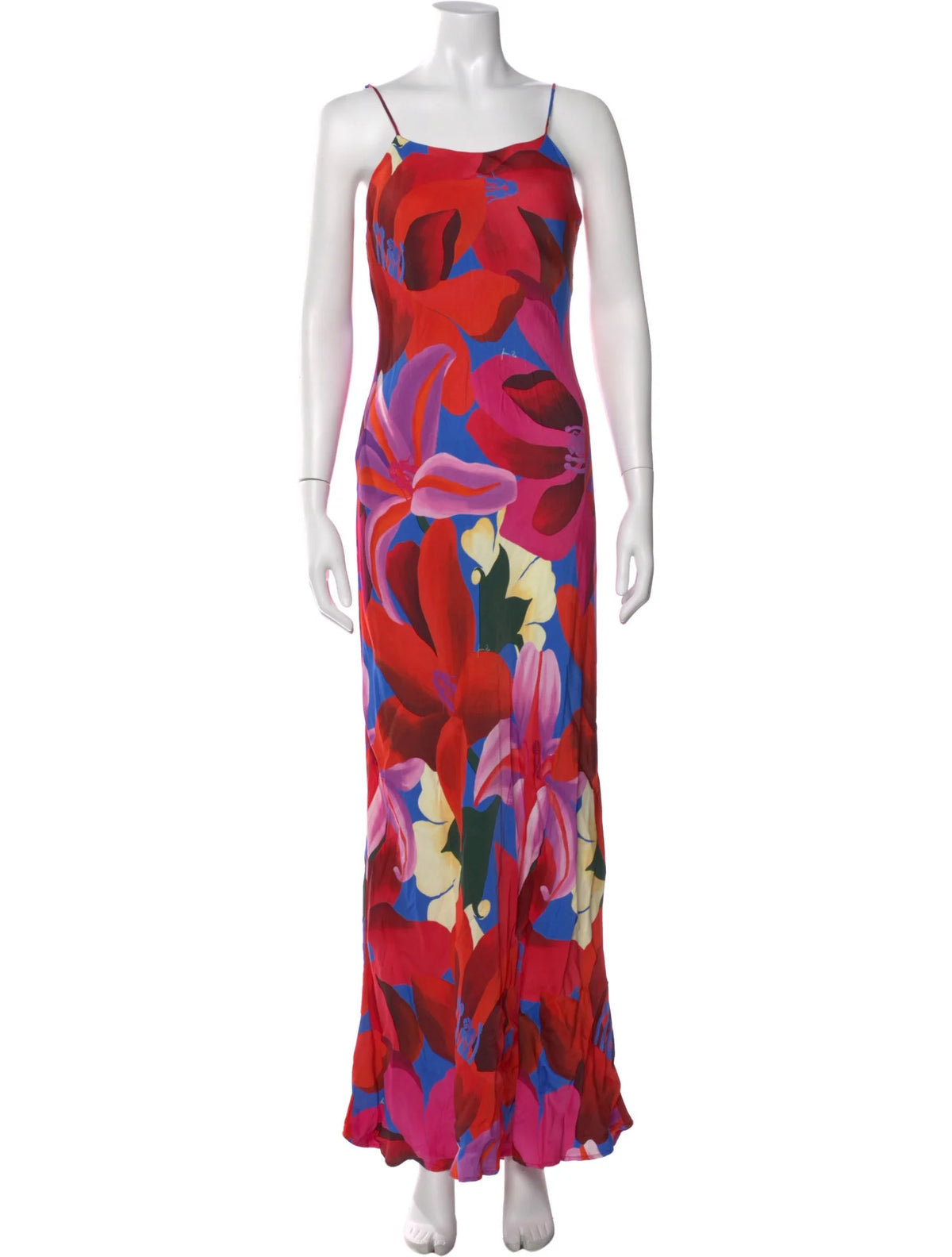 Red/Liliac print  Farm Rio  Maxi Dress Watercolor Floral Slip dress, M