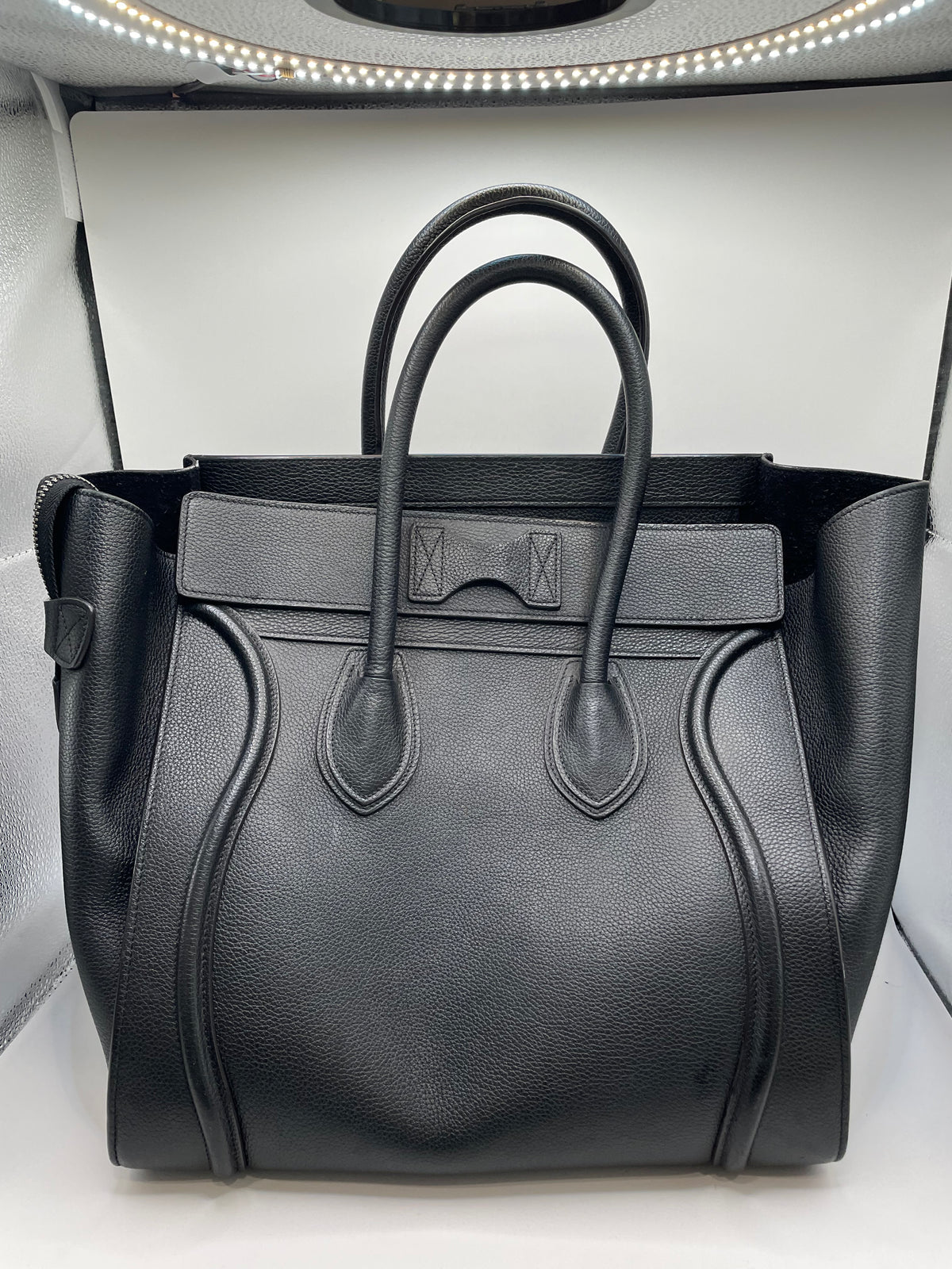 Black  Céline Handbag Mini Phantom Luggage Tote, Drummed Calfskin EXCELLENT condition