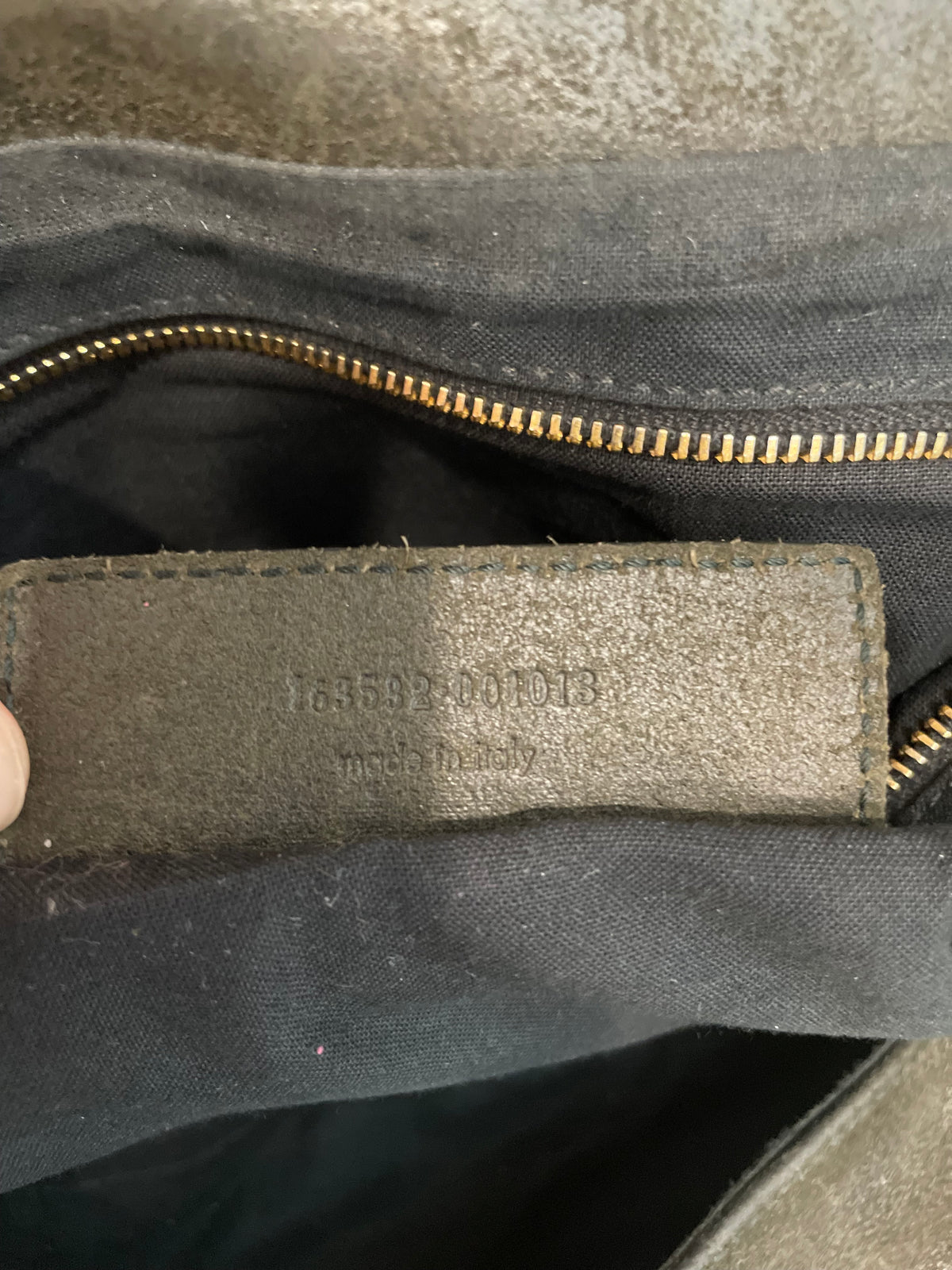 Olive Suede  Balenciaga Shoulder bag  Top handle saddle bag