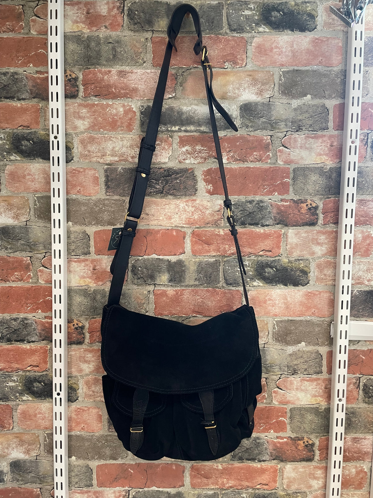 Black suede  Balenciaga Messenger bag crossbody hobo VGUC